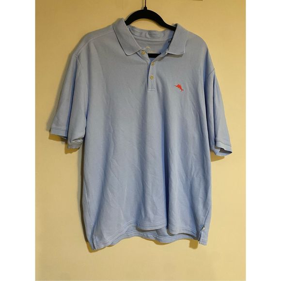 Tommy Bahama IslandZone Emfielder 2.0 Polo Shirt - Light Sky Hthr, Sz XL, MP $99 - Picture 2 of 13